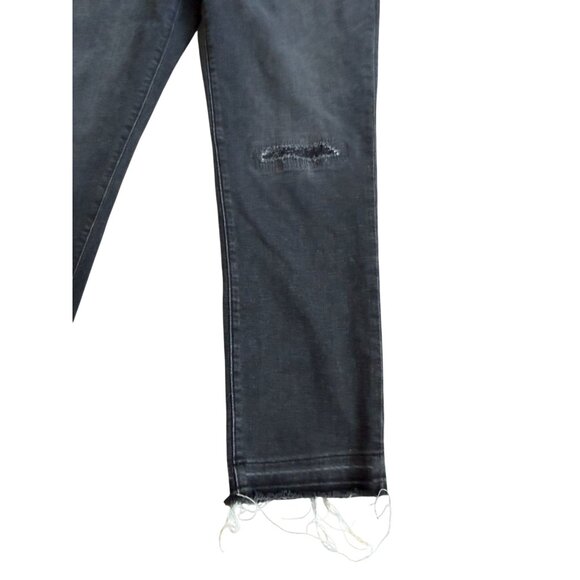 CHICOS Black Gray So Slimming Distressed Girlfriend Slim Leg Ankle Jeans Size US - Picture 5 of 7